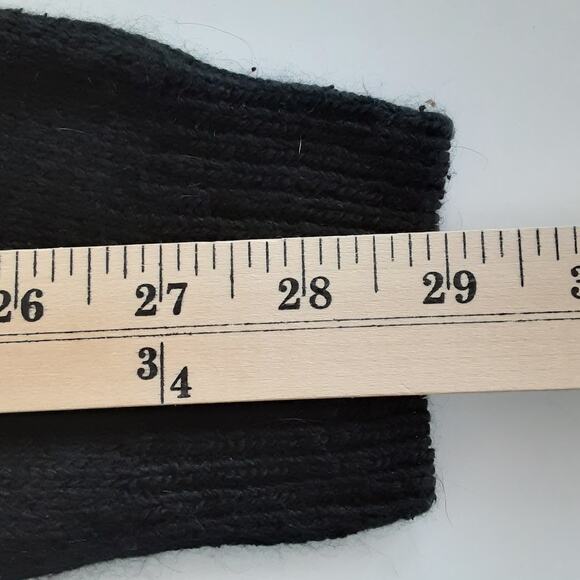 Vintage 80s Silk Angora Blend Black Beaded Pocket Flower Sweater Womens L - Picture 11 of 11